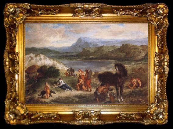 framed  Ferdinand Victor Eugene Delacroix Ovid among the Scythians, ta009-2